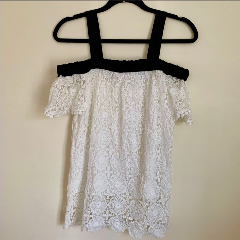 Alice Blue Lace Bardot Top with Straps - Picture 1 of 9